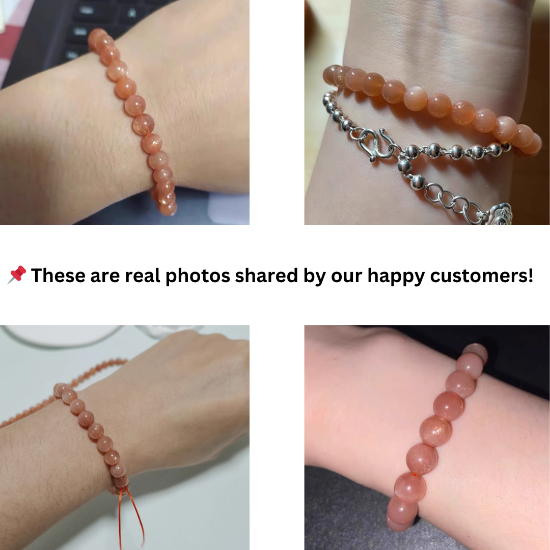 7A Golden Sand Orange Moonstone Bracelet – Shimmering Healing Gemstone Jewelry