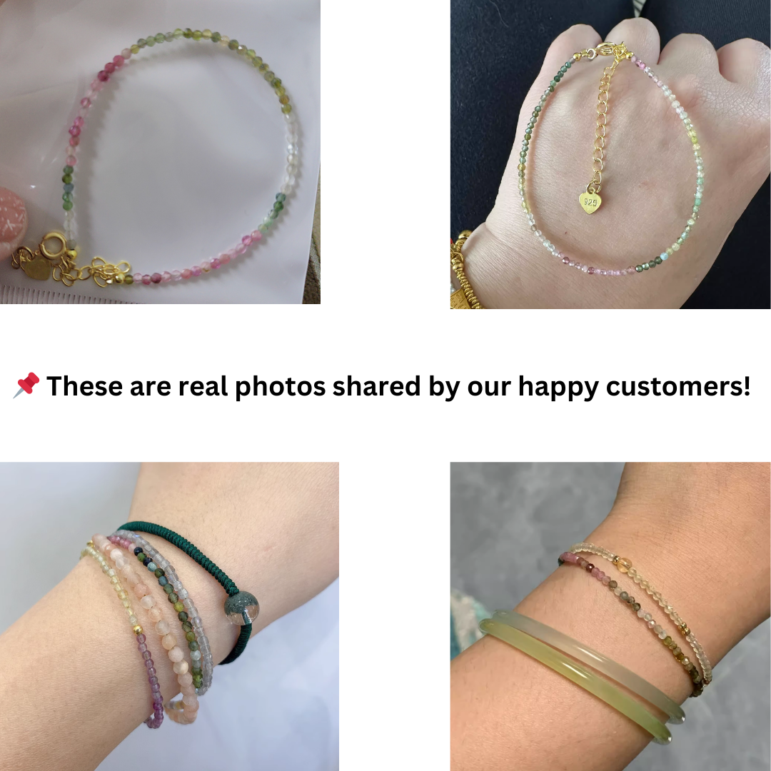 14K Gold 5A Tourmaline Bracelet – Healing Crystal Jewelry for Grounding & Emotional Balance