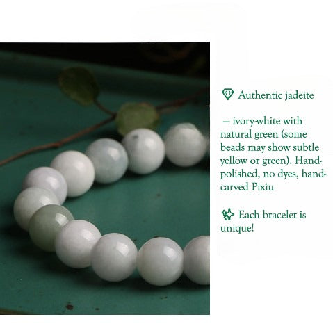 Handmade jade Pixiu bracelet for prosperity and abundance