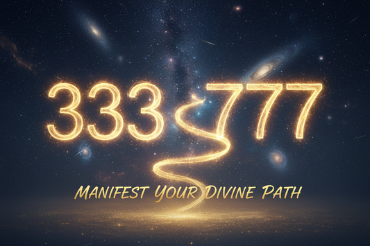 Angel numbers 333 and 777 appearing together with spiritual and manifestation symbolism