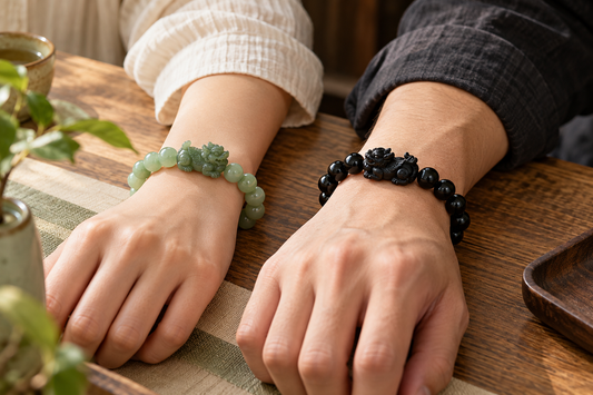 jade-vs-black-obsidian-pixiu-bracelets