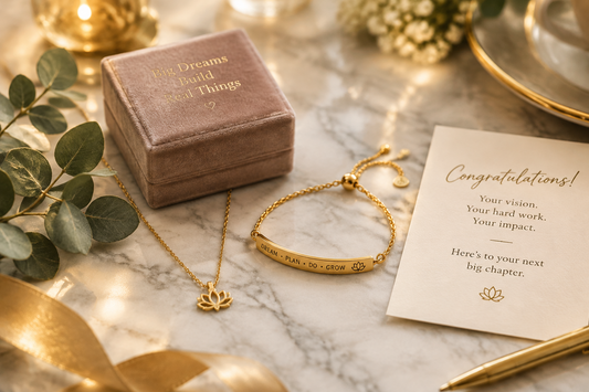 Meaningful jewelry gift for an entrepreneur celebrating a business milestone