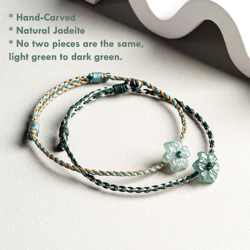 Hand-Carved Jadeite Flower Close-Up – Minimalist Gemstone Jewelry