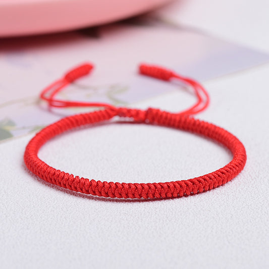 tibetan inspired protection bracelet with adjustable knot