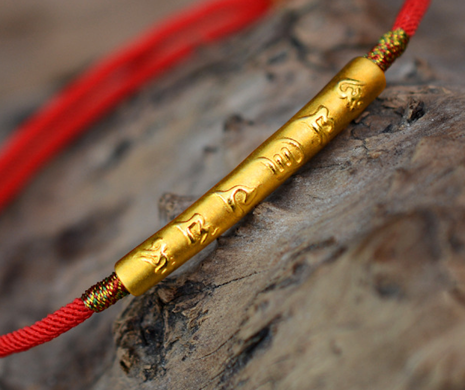 Tibetan Red String Bracelet Buddhist Lucky Charm | Buddha & Karma