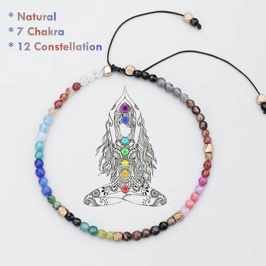 7 Chakra & Zodiac Constellation Bracelet – natural gemstone energy healing jewelry