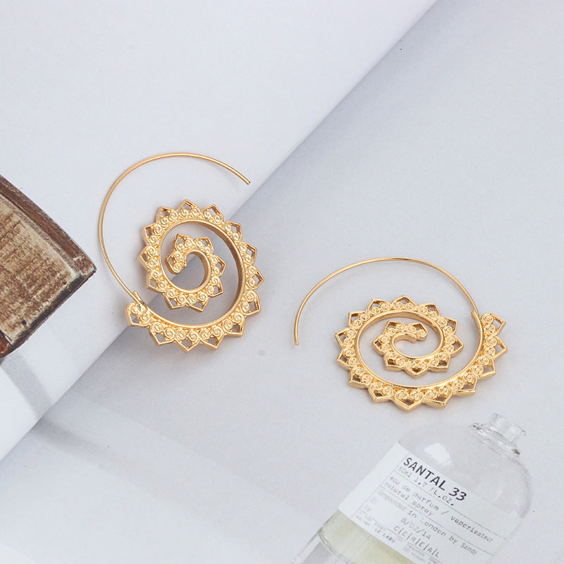 Spiral Bohemian Hippie Hoop Earrings