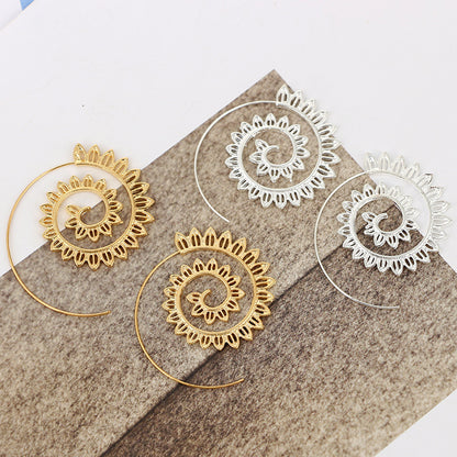 Spiral Bohemian Hippie Hoop Earrings