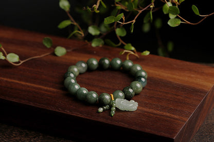 Natural Myanmar Green Jadeite Feng Shui Pixiu Bracelet - Wealth, Abundance & Inner Peace