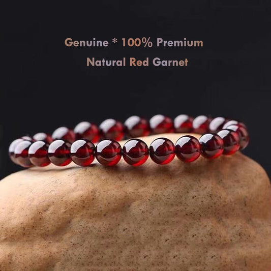 Genuine 100% PREMIUM Natural Red Garnet Bracelet – January Birthstone Jewelry