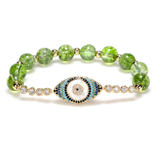 Peridot Evil Eye Amulet Bracelet - Prosperity & Protection