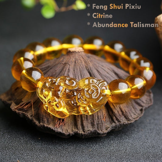 Feng Shui Citrine Pixiu Wealth Bracelet for prosperity and money luck