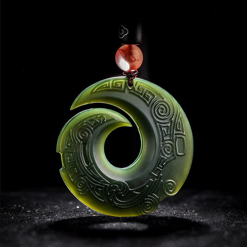 Premium Certified Fine Carved Hetian Nephrite Jade Necklace - Healing & Protection