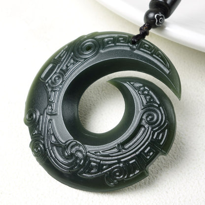 Premium Certified Fine Carved Hetian Nephrite Jade Necklace - Healing & Protection