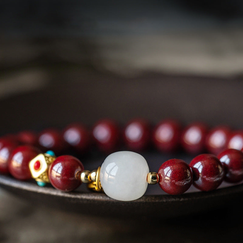 High Content Red Cinnabar Good Fortune Bracelet – Luck & Prosperity