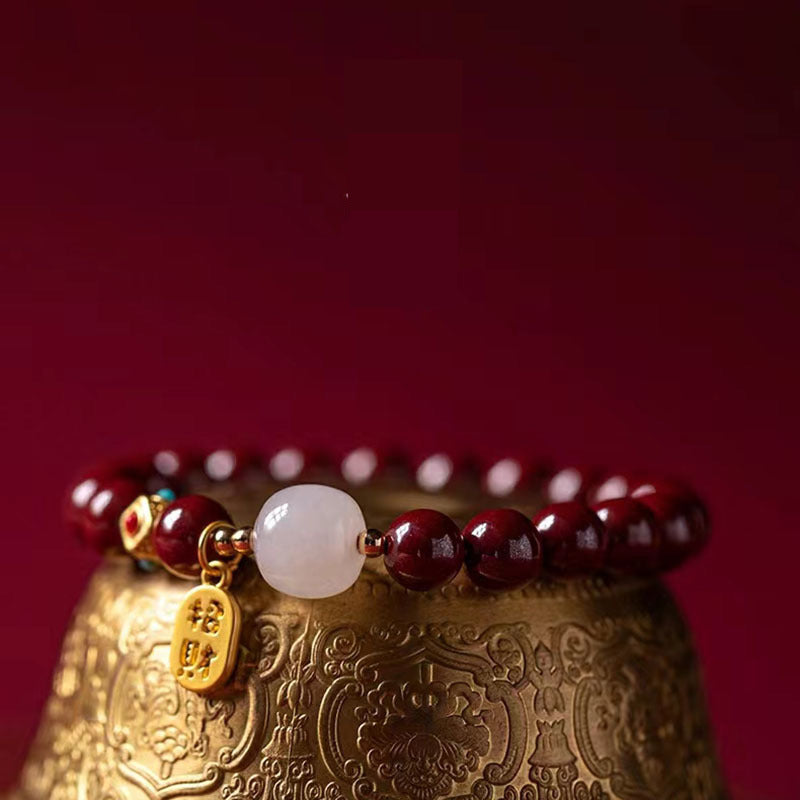 High Content Red Cinnabar Good Fortune Bracelet – Luck & Prosperity