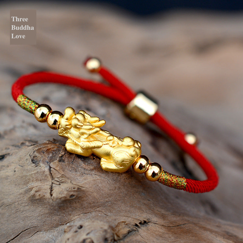 Feng Shui Pixiu Red String Bracelet - Wealth, Protection & Good Luck