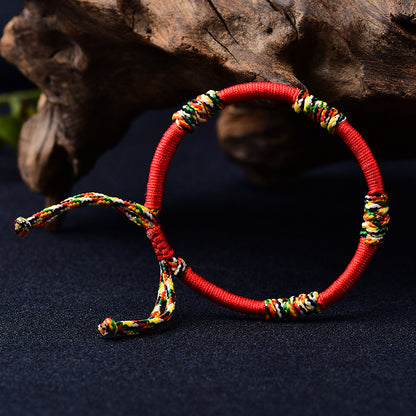 Handmade Tibetan Monk Red String Bracelet - Attract Good Luck & Positive Energy