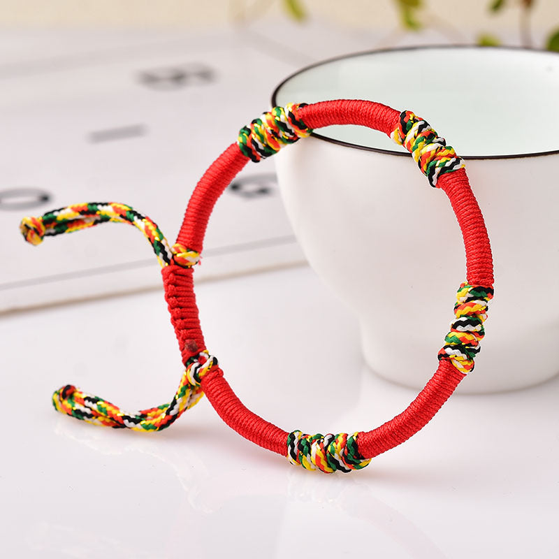 Handmade Tibetan Monk Red String Bracelet - Attract Good Luck & Positive Energy