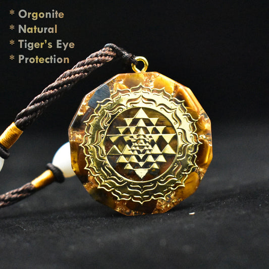 tiger’s eye orgonite healing necklace pendant for protection