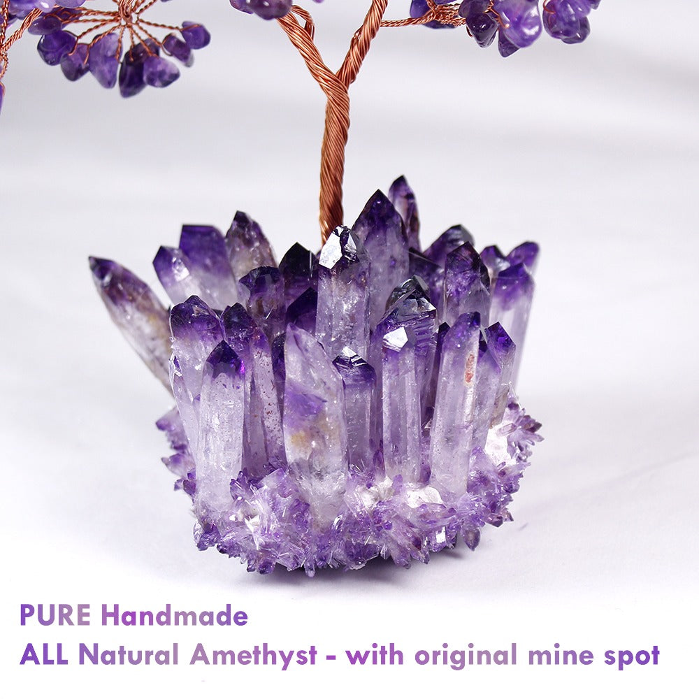 natural amethyst tree spiritual crystal decor clarity abundance