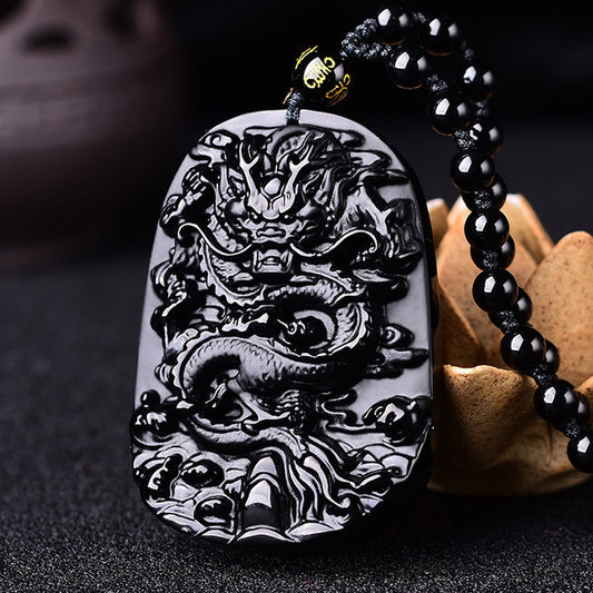 Dragon Black Obsidian Necklace – Ultimate Protection & Healing Energy