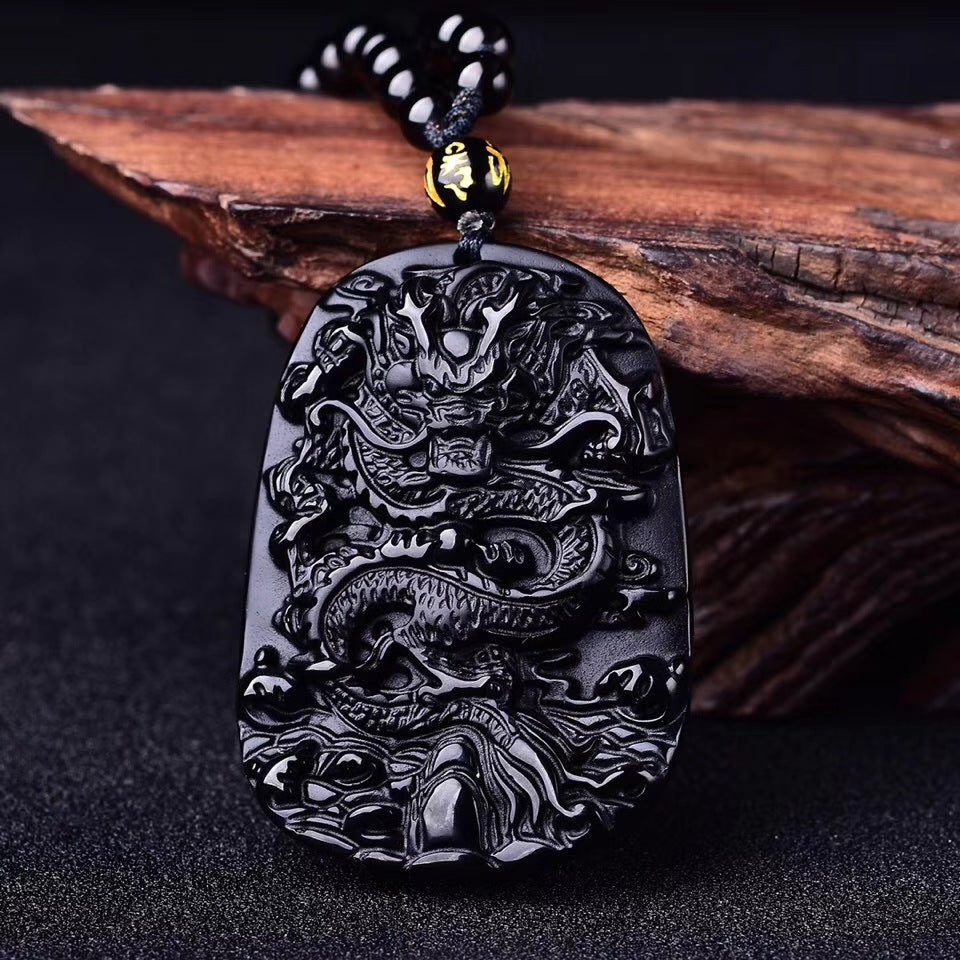 Dragon Black Obsidian Necklace – Ultimate Protection & Healing Energy