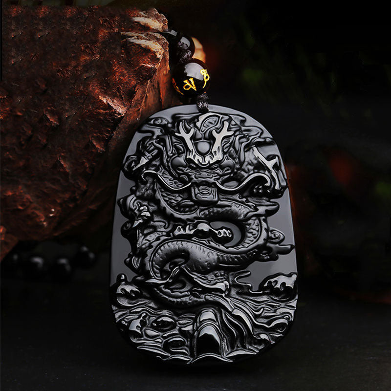 Dragon Black Obsidian Necklace – Ultimate Protection & Healing Energy