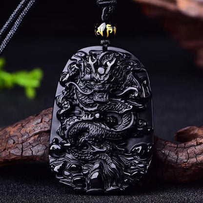 Dragon Black Obsidian Necklace – Ultimate Protection & Healing Energy