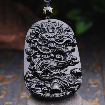 Dragon Black Obsidian Necklace – Ultimate Protection & Healing Energy