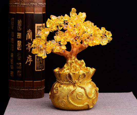 Handmade Citrine Crystal Tree Of Life - Attract Wealth