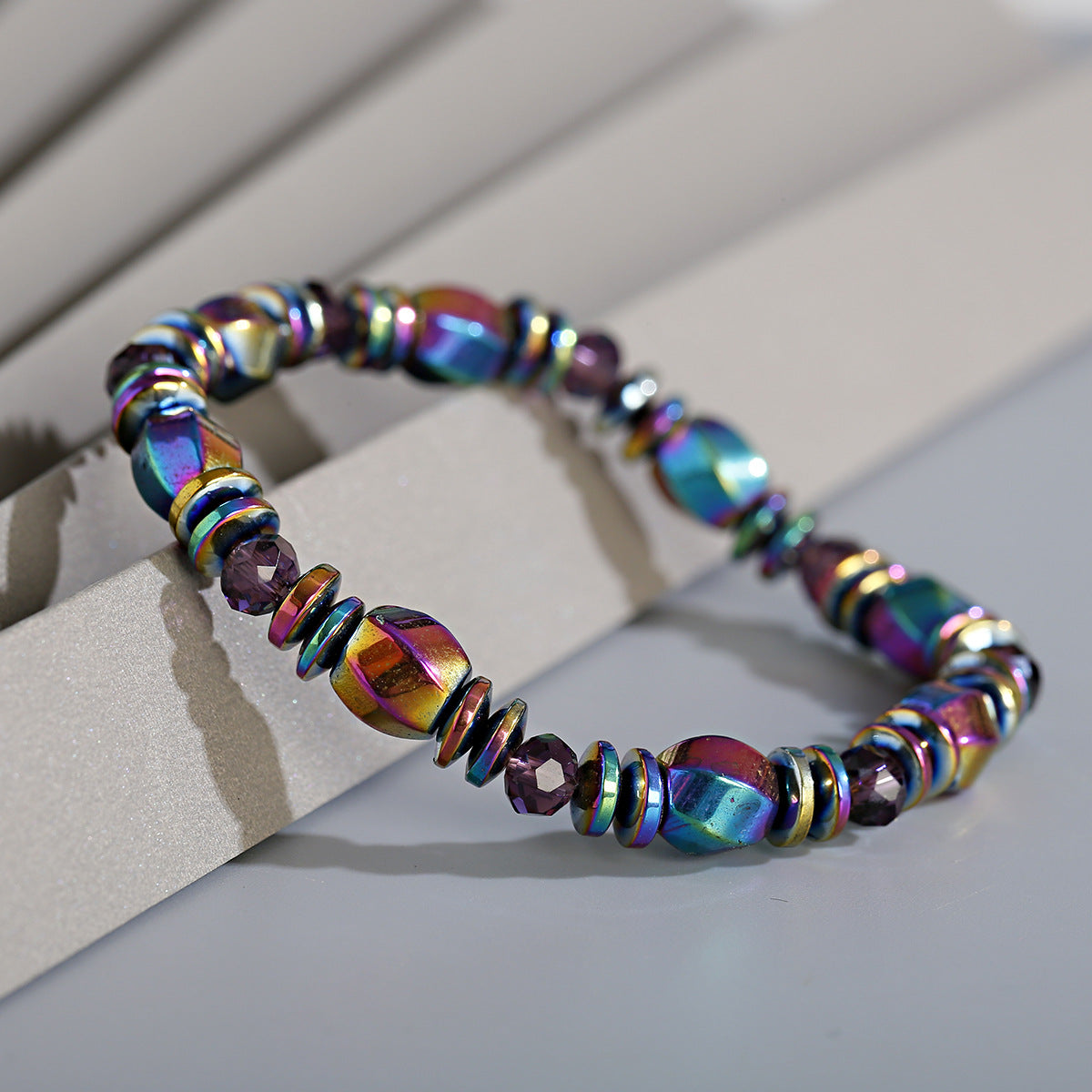 Rainbow Magnetic Hematite Wellness Bracelet