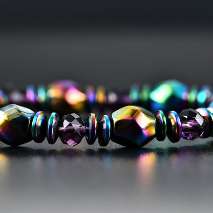 Rainbow Magnetic Hematite Wellness Bracelet