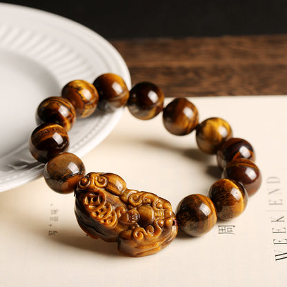 Pixiu Bracelet  - Grade A Tiger Eye for Wealth & Protection Bracelet
