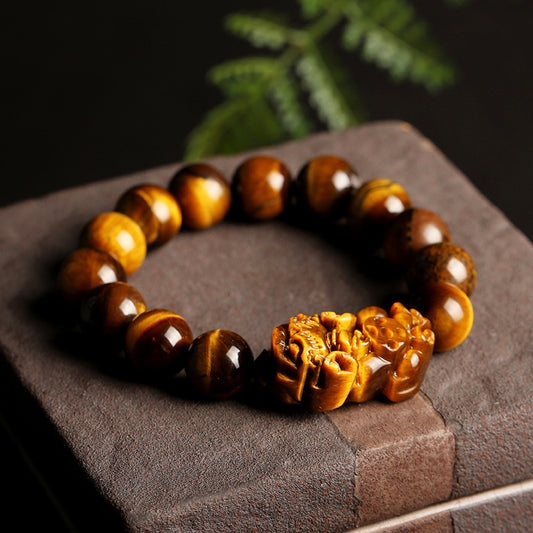 Pixiu Bracelet  - Grade A Tiger Eye for Wealth & Protection Bracelet