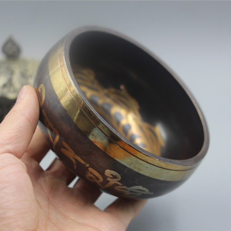 Tibetan Singing Bowl with Mallet and Cushion