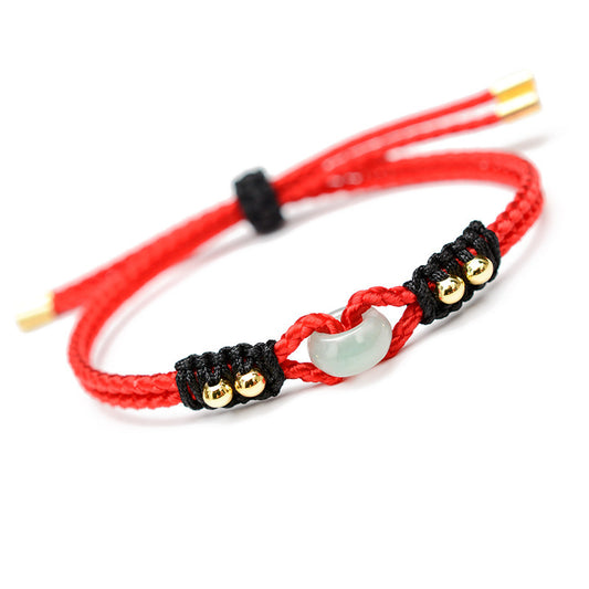 Authentic Jadeite Jade Bracelet on Red String – Feng Shui Good Luck Jewelry
