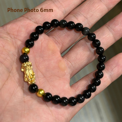 Wealth Protection Feng Shui Jewelry Black Obsidian Beads
