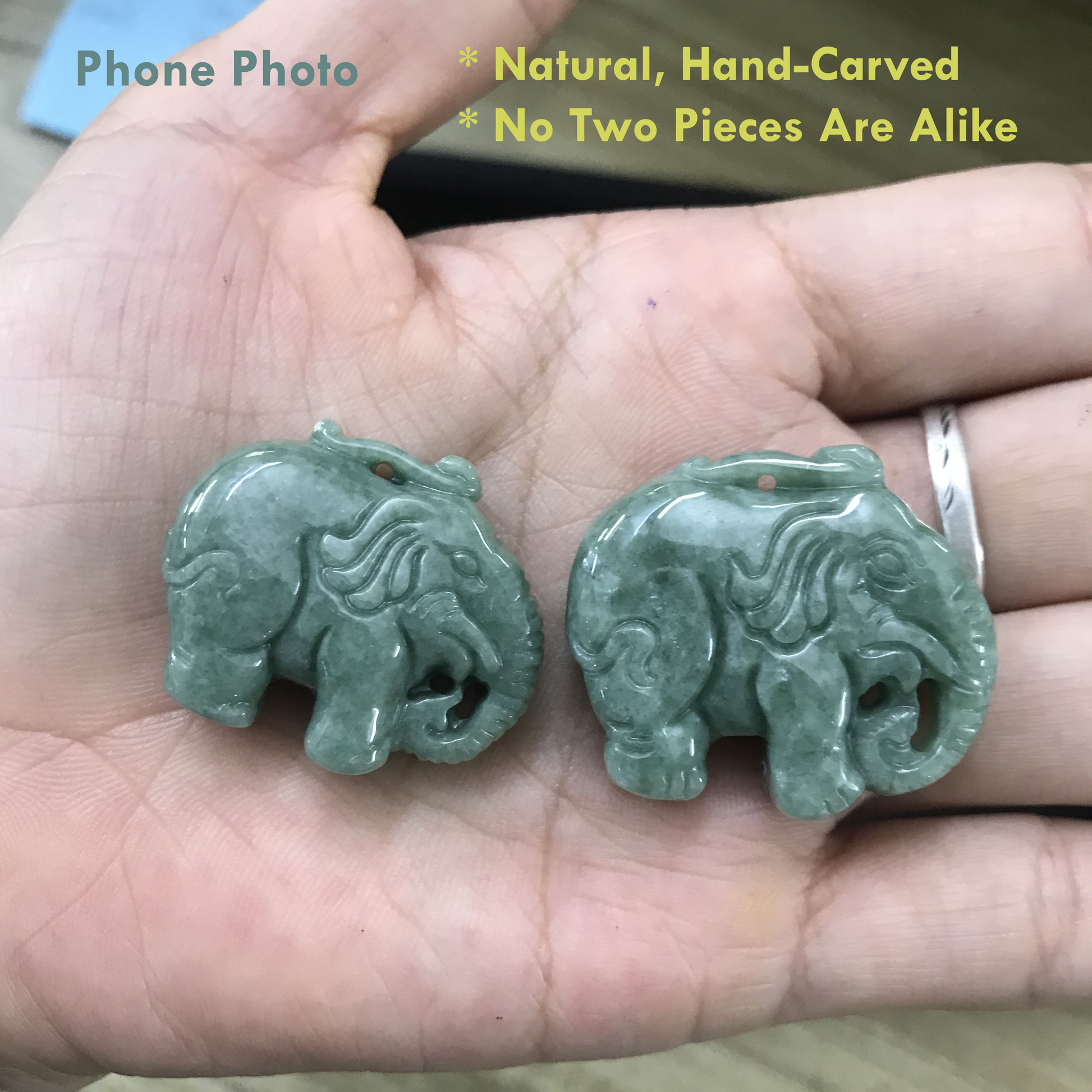 Certified natural jade jadeite elephant pendant necklace for men and women