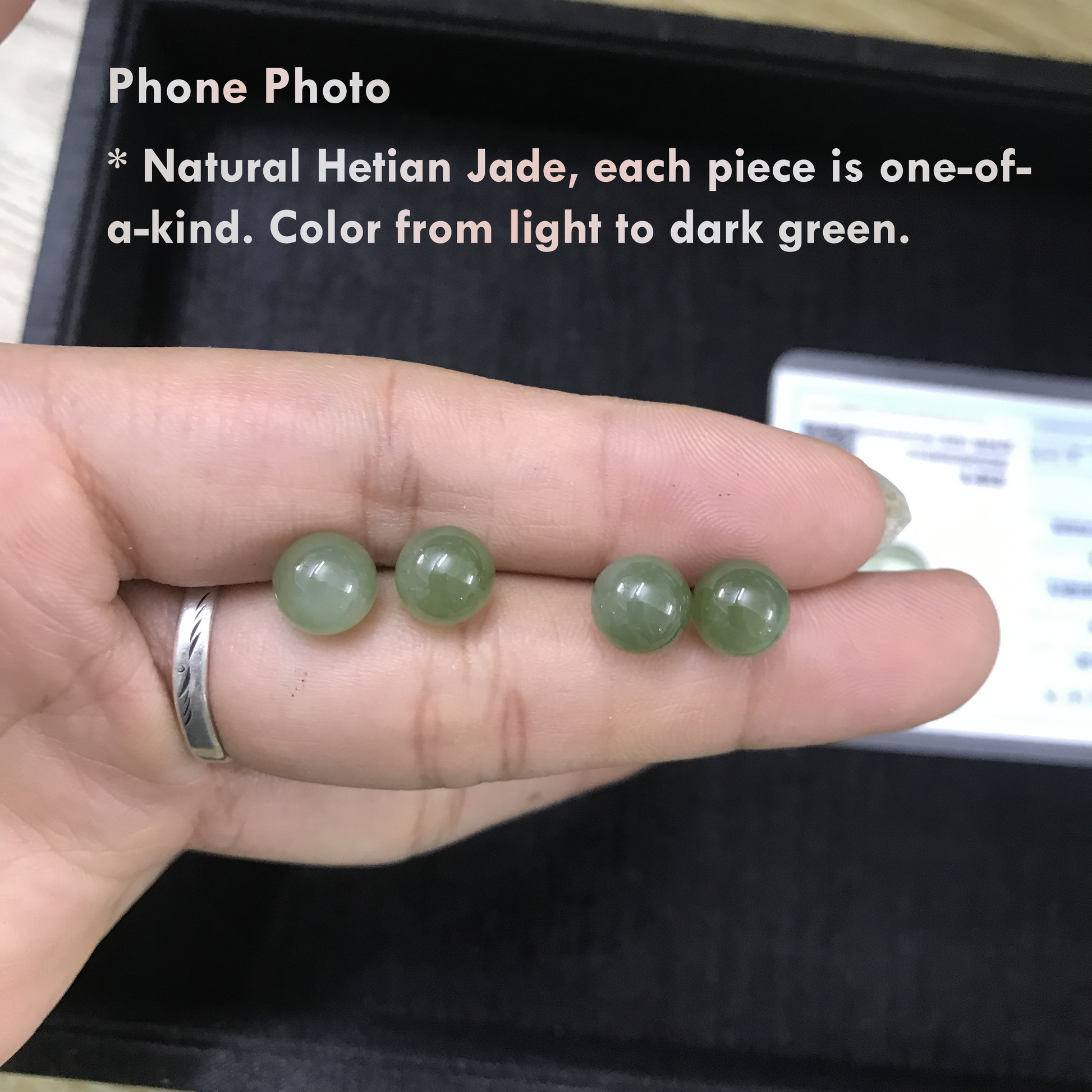 Women’s natural feng shui jade earrings with certificate