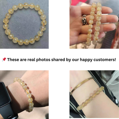 Natural Golden Rutilated Quartz Bracelet – Radiant Crystal for Clarity & Success