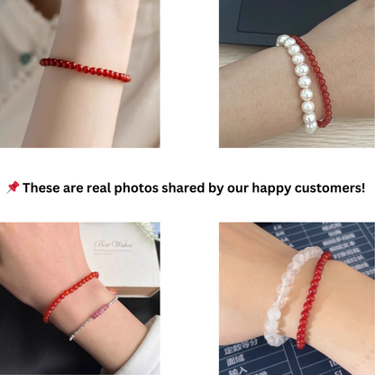 Ice-Transparent Carnelian Bracelet – 4mm Natural Red Agate Beads