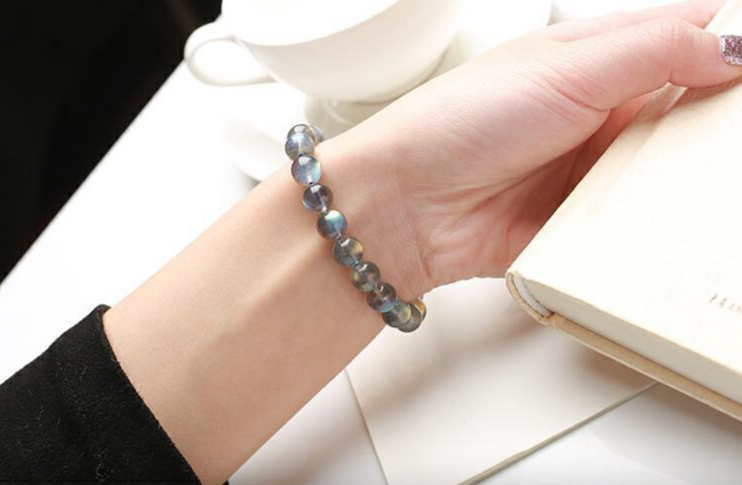 Radiant Grey Moonstone Bracelet - Natural Elegance & Healing Light