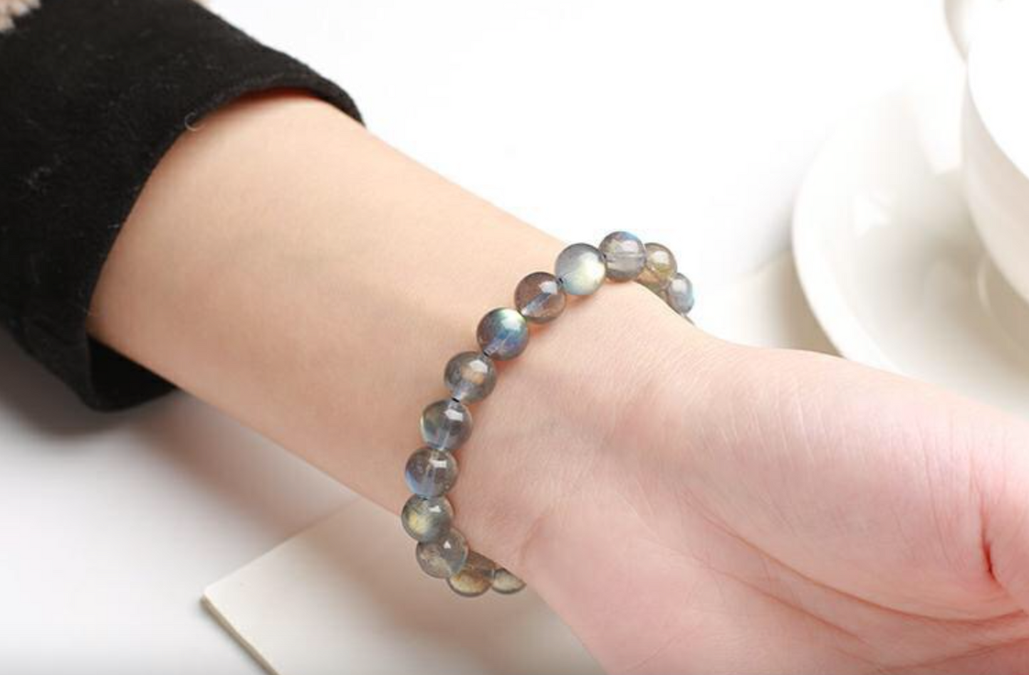 Radiant Grey Moonstone Bracelet - Natural Elegance & Healing Light