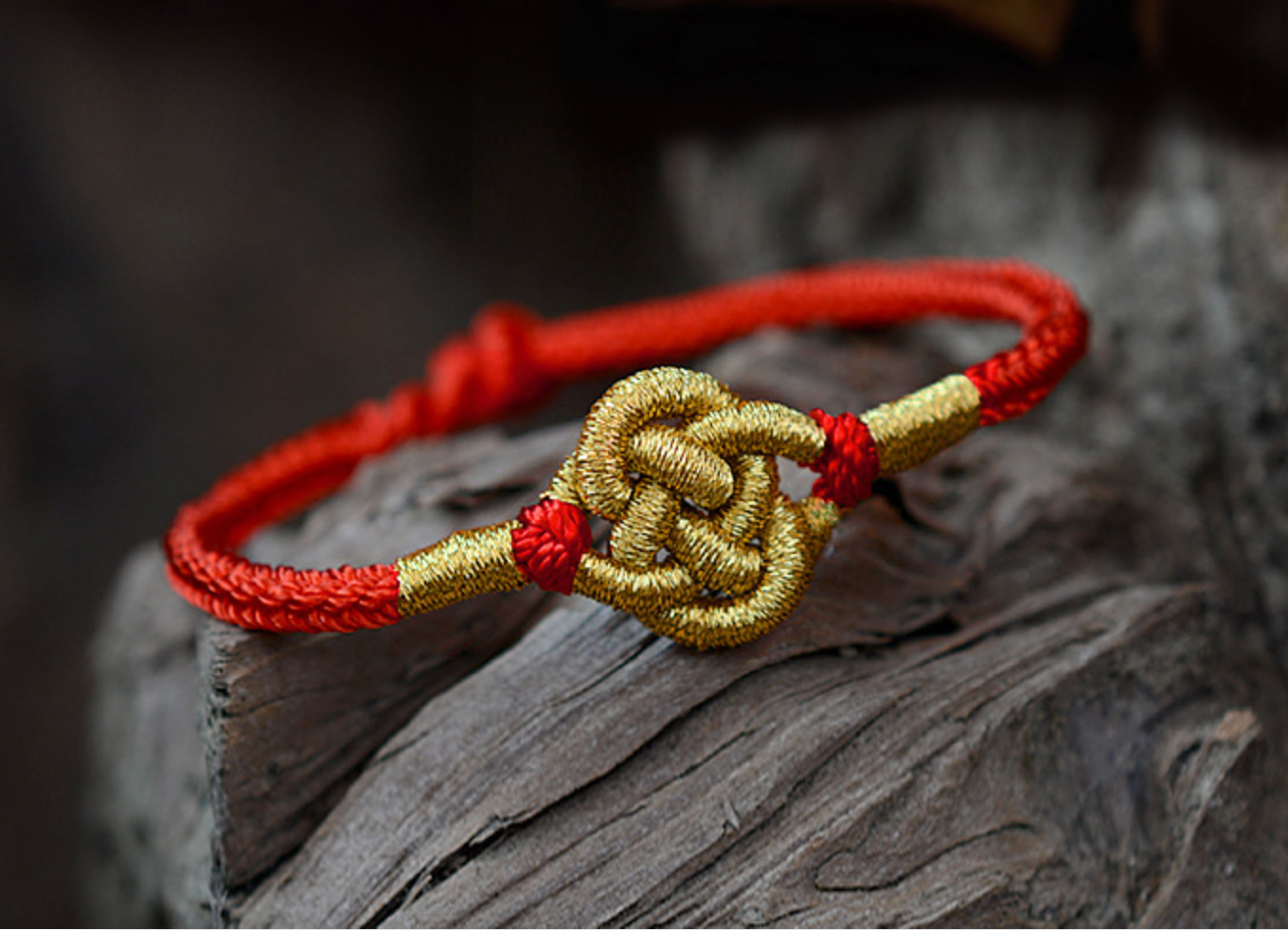 Lucky Soft Red String Gold Money Knot Bracelet -Abundance & Success