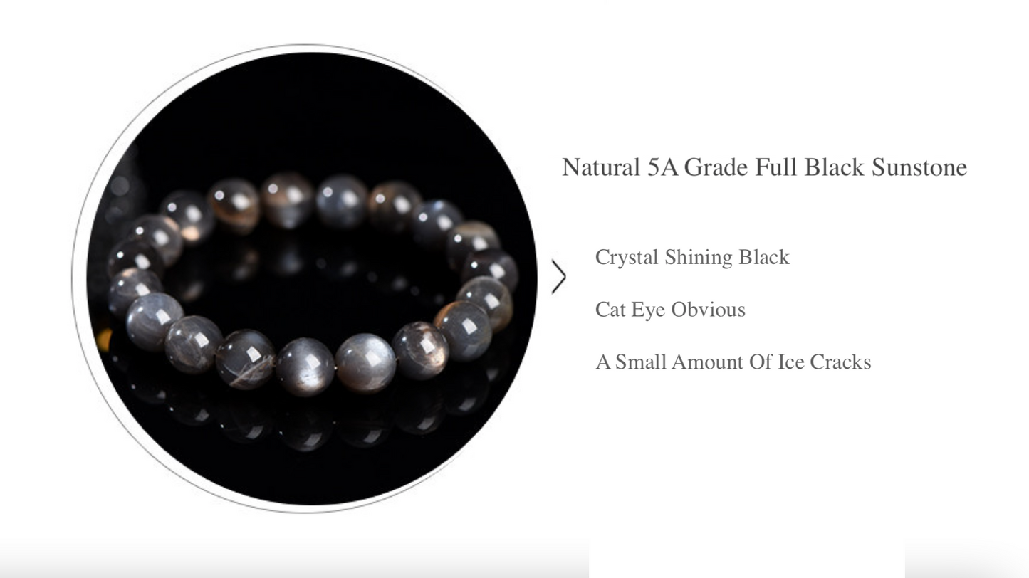 Natural Black Crystal Bracelet - Grounding and Protective