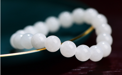 Certified Pure Elegance White Hetian Jade Bracelet - Harmony & Balance