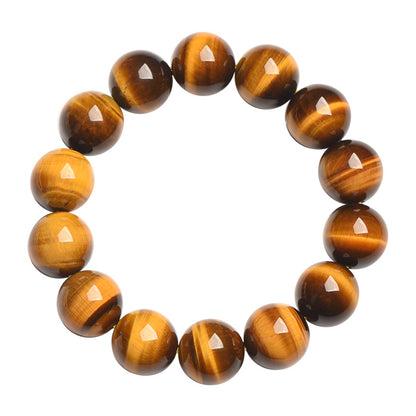 Natural Tiger Eye crystal bracelet with polished round beads
