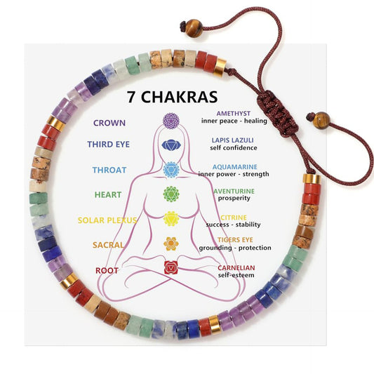7 chakra bracelet natural stones for balance healing and positive energy