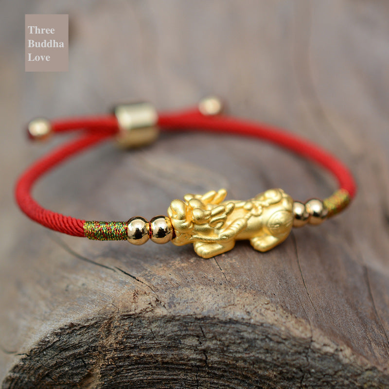 Feng Shui Pixiu Red String Bracelet - Wealth, Protection & Good Luck